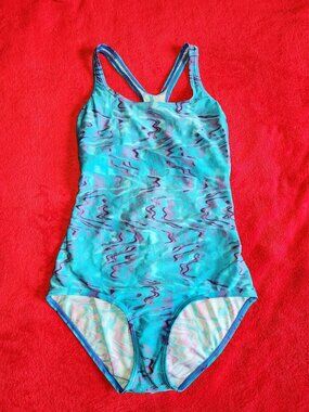 14 Women's 1pc Bathing Suit Blue Swimwear Beach Pool Swimming Swimming